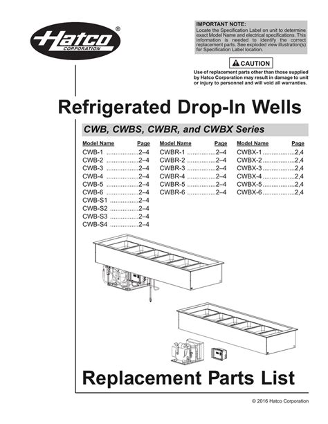Use of replacement parts other than those supplied by Hatco .